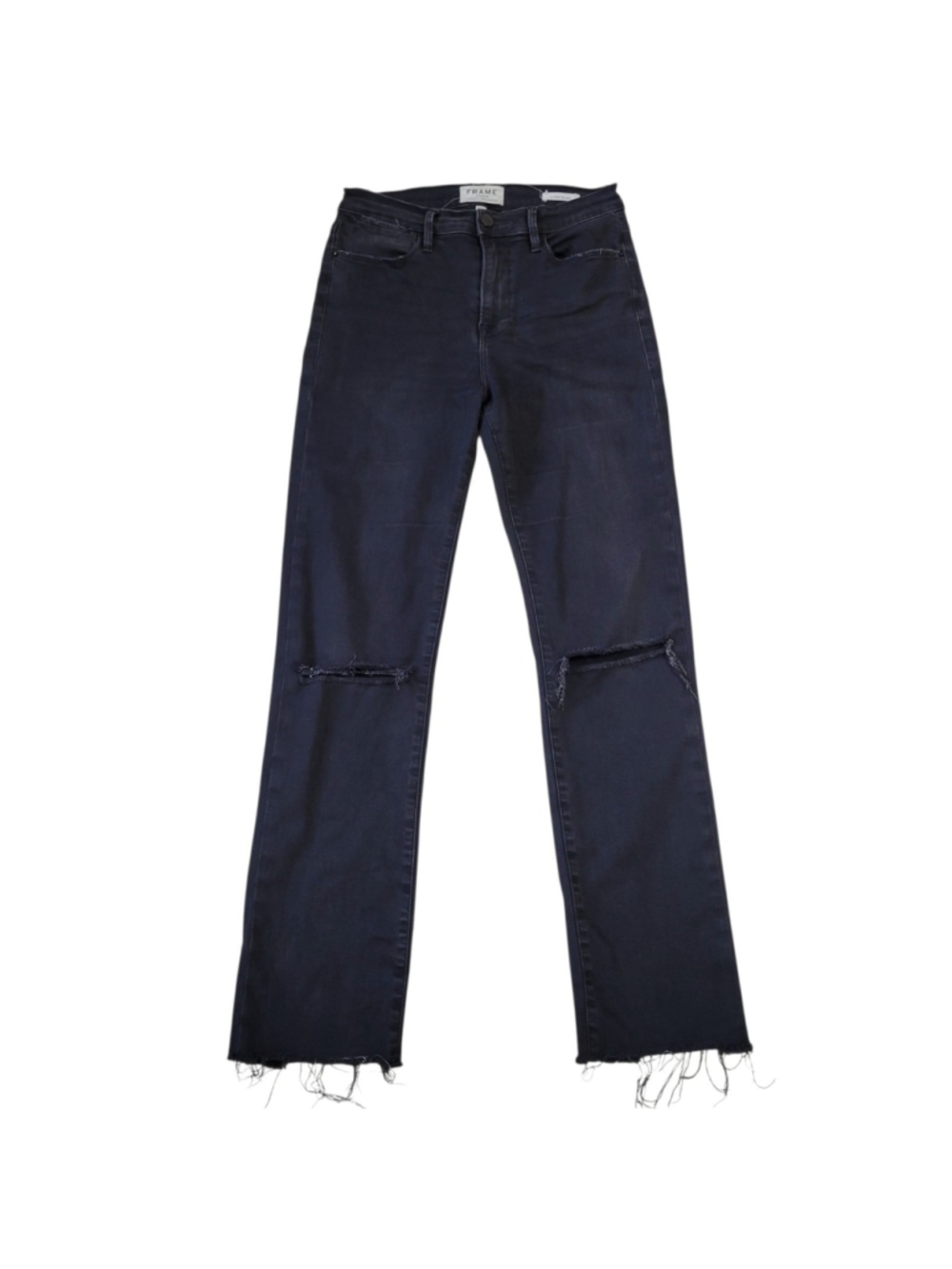 FRAME Le High Straight Distressed Fray Ankle Women's Jeans Size 27 Inseam 29" - Picture 2 of 11